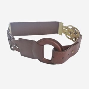 WHBM Brown Leather Belt Size Medium